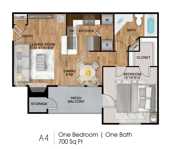 1 Bed • 1 Bath 737 floor plan